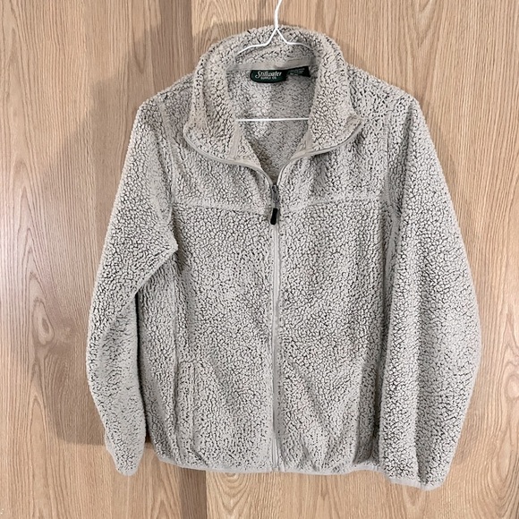 Stillwater Supply Company Jackets & Blazers - Stillwater Supply Cream Fluffy Fleece Pullover 1/4 Zip Jacket
